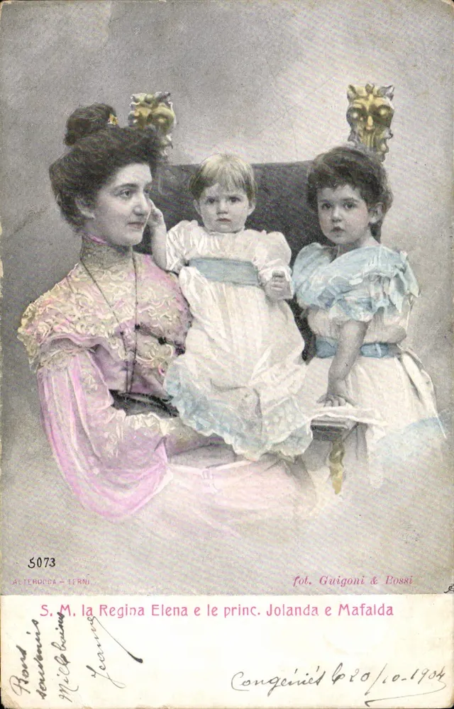 S.M. koningin Elena en prinses Jolanda en Mafalda — fot. Guigoni & Bossi — n° 5073 - Voorkant