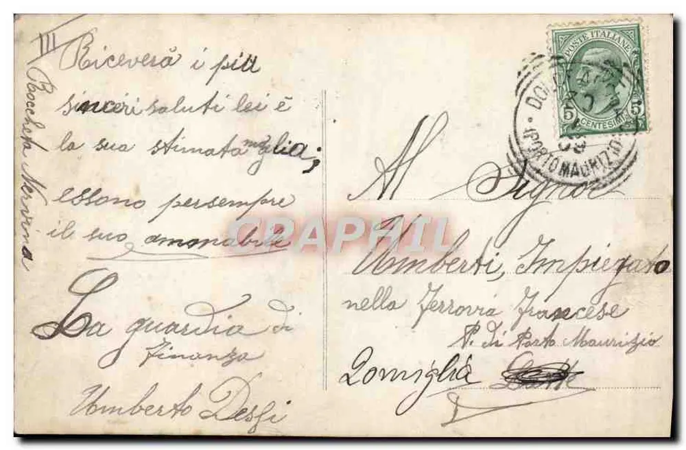 Familia Real Italiana — fotografía oficial — editor desconocido - Reverso
