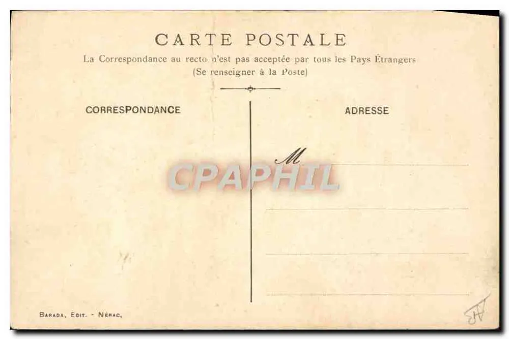 Henri de Gascous w Nérac — karikatura polityczna — TH. Bouquet, Auch - Rewers