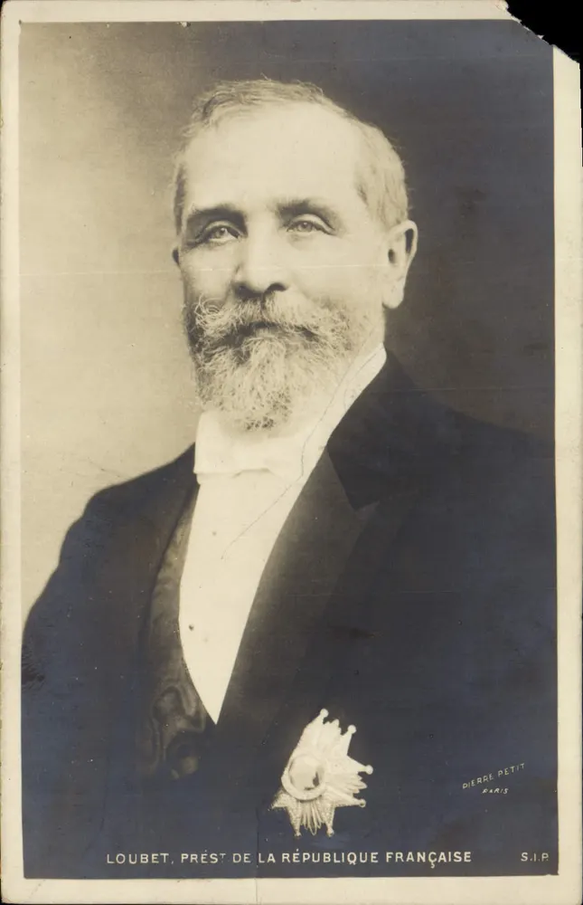 Loubet, Präsident der Französischen Republik — offizielles Portrait — Dièrre Petit, Paris, S.I.P. - Vorderseite