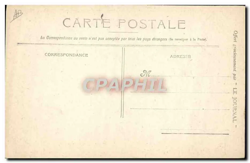 Raymond Poincaré — Präsident der Französischen Republik — Pariser Photogravur, 25, rue Pastourelle, Paris - Rückseite