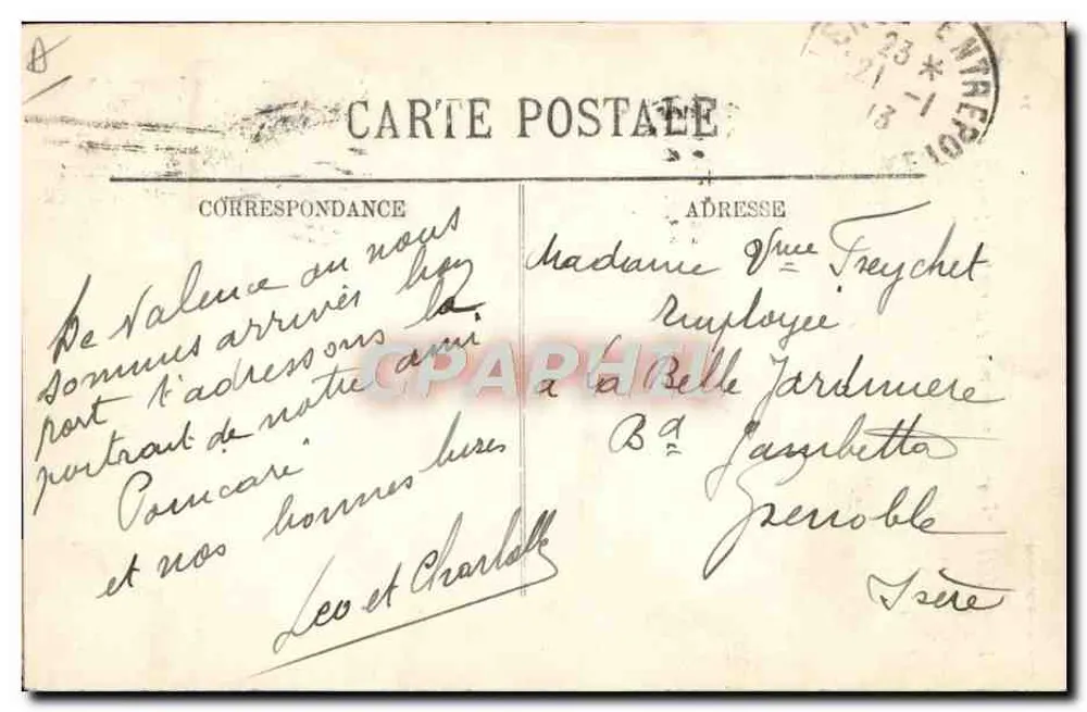 Raymond Poincaré, zum Präsidenten der Republik gewählt — 17. Januar 1913 — Foto Henri Manuel - Rückseite