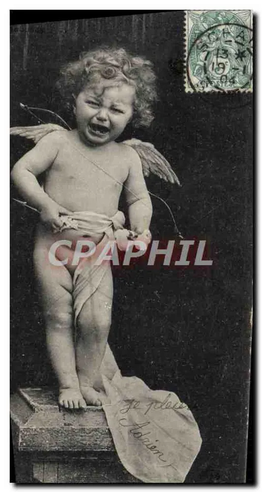Enfant ange pleurant — scène de studio — éditeur anonyme - Voorkant