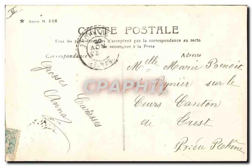 Joven mujer en traje de diosa — Moreau, París — Serie N. 886 - Reverso