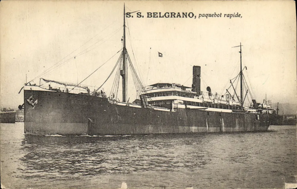 S.S. BELGRANO, navio rápido — Editor H. Grimaud, 95 rue de la République, Marselha - Frente