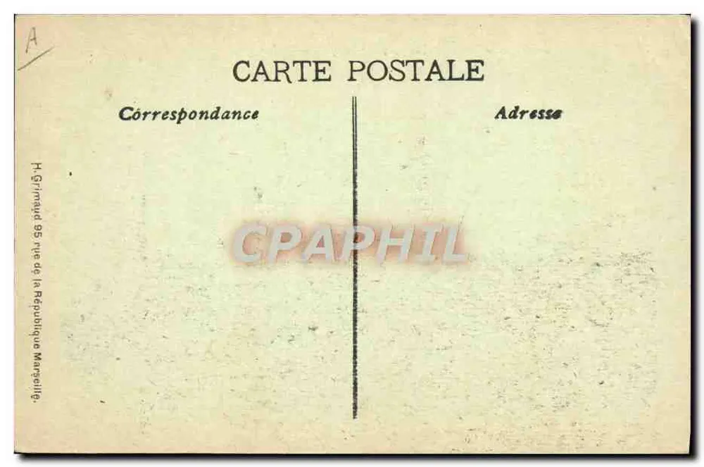S.S. BELGRANO — Navio de linha — Editor: H. Grimald, Marselha - Verso