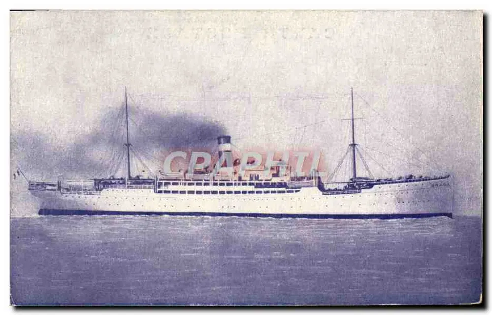 S.S. Braga — Navio da linha Fabre — Editor Maurin et Pages - Frente