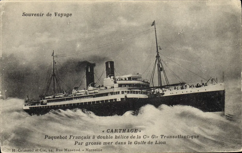 Dampfschiff « Carthage » — Cie Transatlantique — H Grimaud et Cie, Marseille - Vorderseite