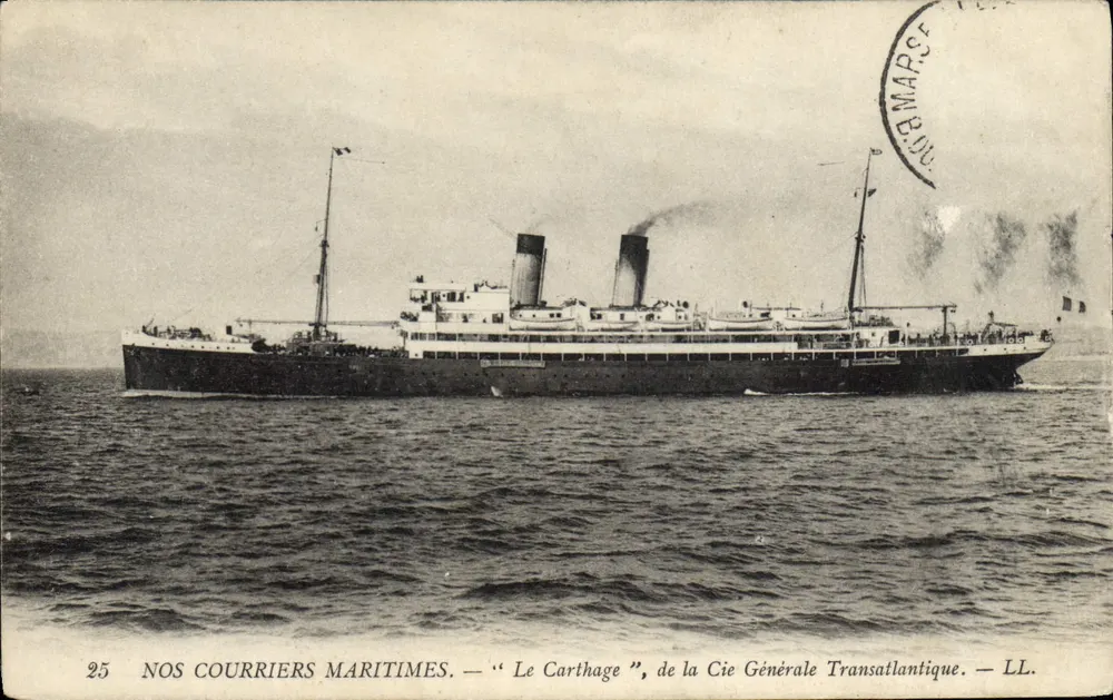 Le Carthage — Cie Générale Transatlantique — LL. — N°25 - Vorderseite