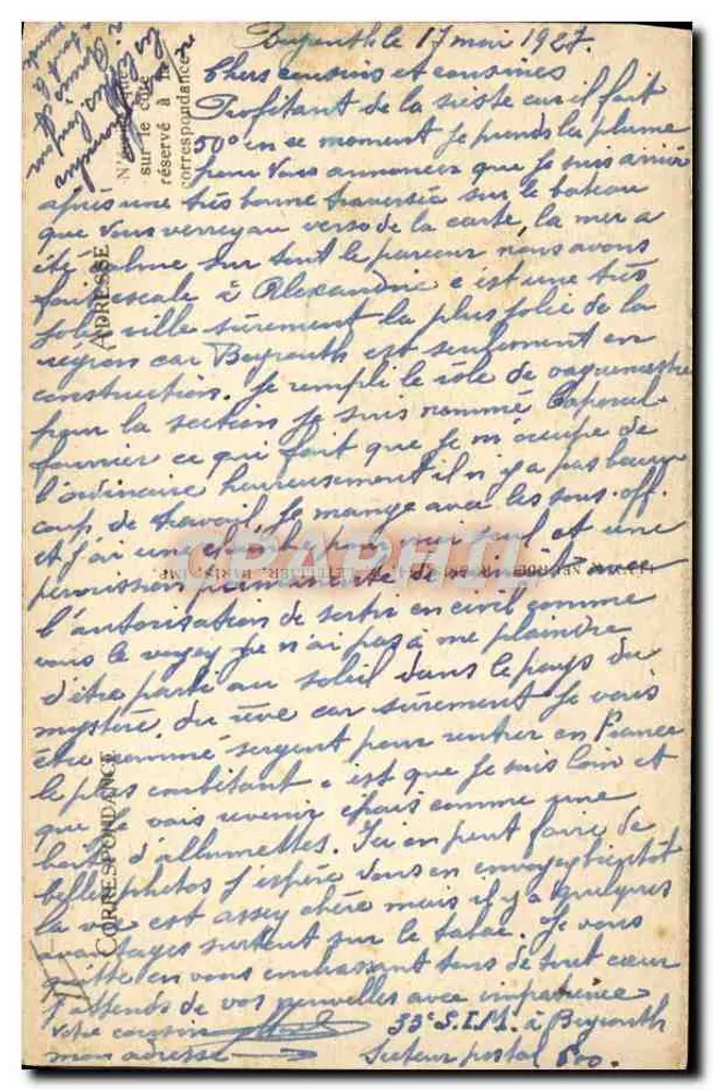 Das « Champollion » der Messageries Maritimes bei stürmischem Wetter — von R. Dumont Duparc — LL n°23 - Rückseite