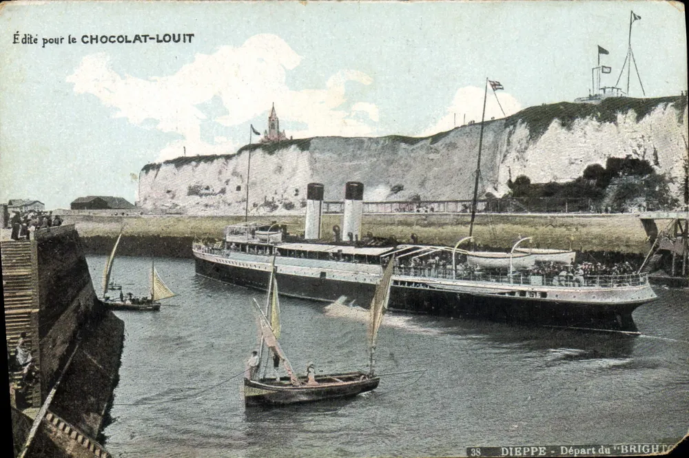 Dieppe — Abfahrt des 'Bright' — Herausgegeben für Chocolat-Louit - Vorderseite