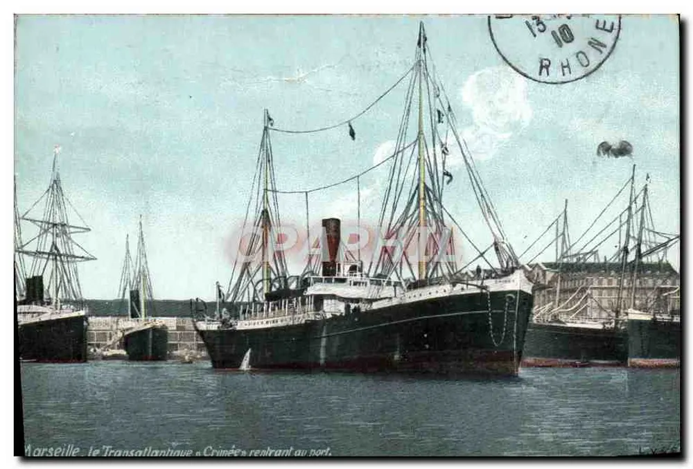 Marseille - Der Transsibirische « Crimée » am Hafen einlaufend — Verlag L.V. & Ch. - Vorderseite