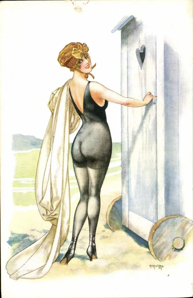 Mulher em maiô — diante da câmera — Pins HÉROUARD n°2579 - Frente
