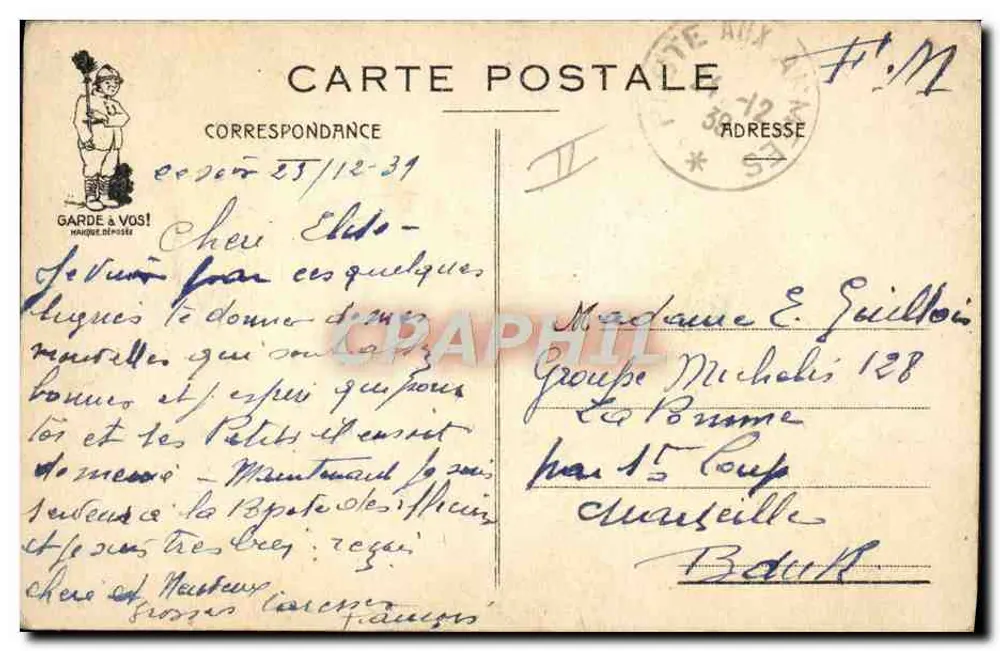Revue de Casernement — XVII N° 171 — F. P. Pottier - Verso