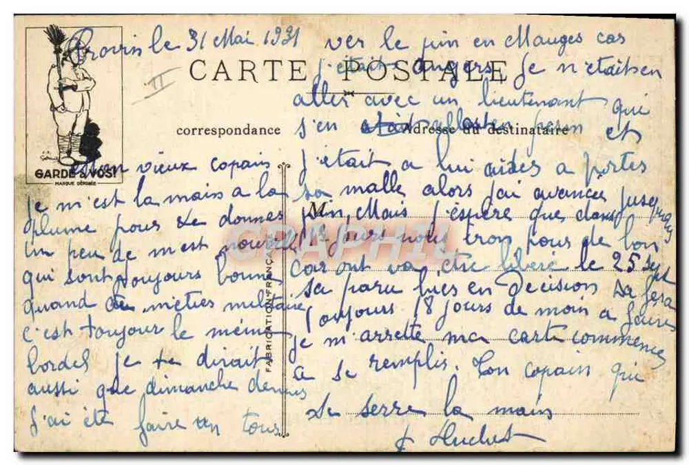 Operário em Ferro — Les "Hors Rang" — J.P. Rodrevie - Verso