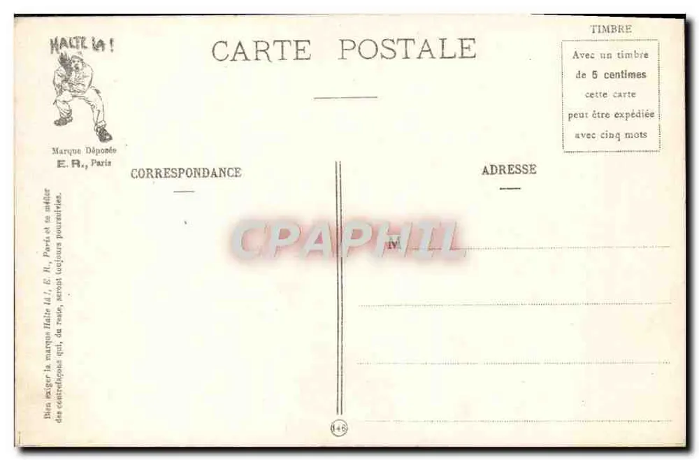 Die Neid — Die sieben Todsünden des Soldaten — E.R. Paris, Modell angemeldet, Nr. 638 - Rückseite
