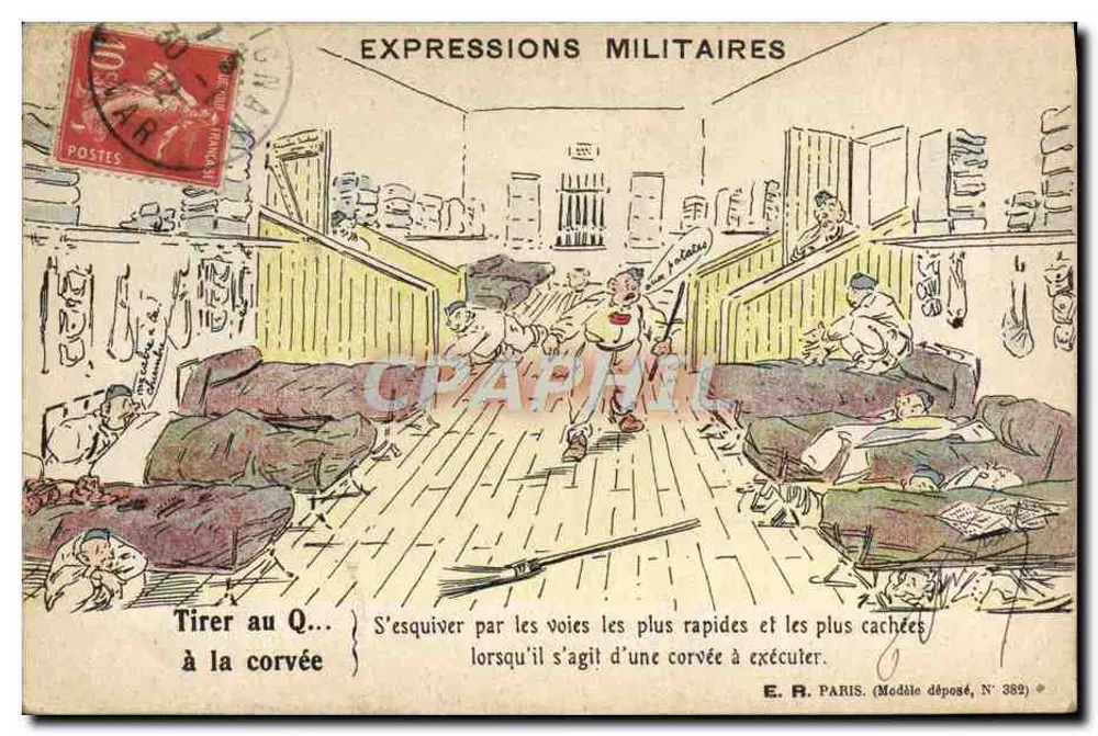 Militärische Ausdrücke — Aus dem Q... bei der Dienstpflicht entkommen — E.R. Paris, N° 389 - Vorderseite