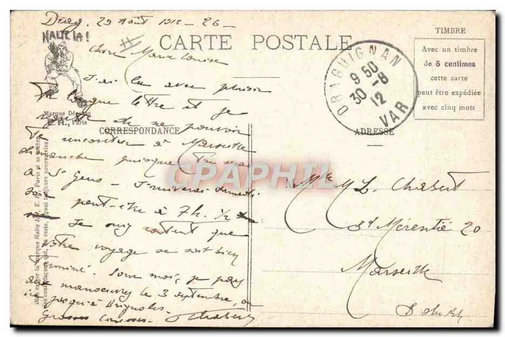 Soldados acordando — O Acordar! — E. R., Paris, Modelo depositado n° 894 - Verso