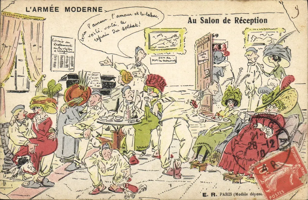 A ARMADA MODERNA — o amor e o tabaco — No Salão de Recepção — E.R. PARIS (Modelo Depositado) - Frente