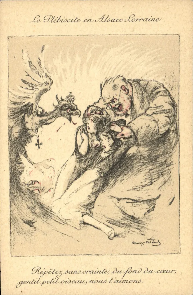 Das Referendum in Elsass-Lothringen — politische Karikatur — Charles Michels - Vorderseite