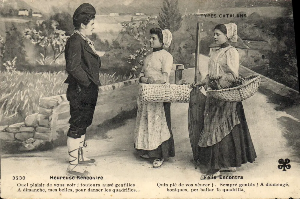 Typy katalońskie — Szczęśliwe spotkanie — Wydawca Félix Encontra, n° 3230 - Awers