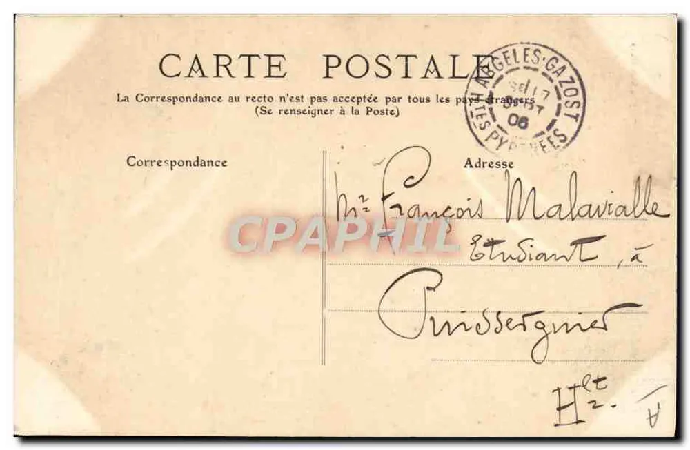Mulher em traje tradicional — Os Pirineus — Tipo Ossalois n°2040 - Verso