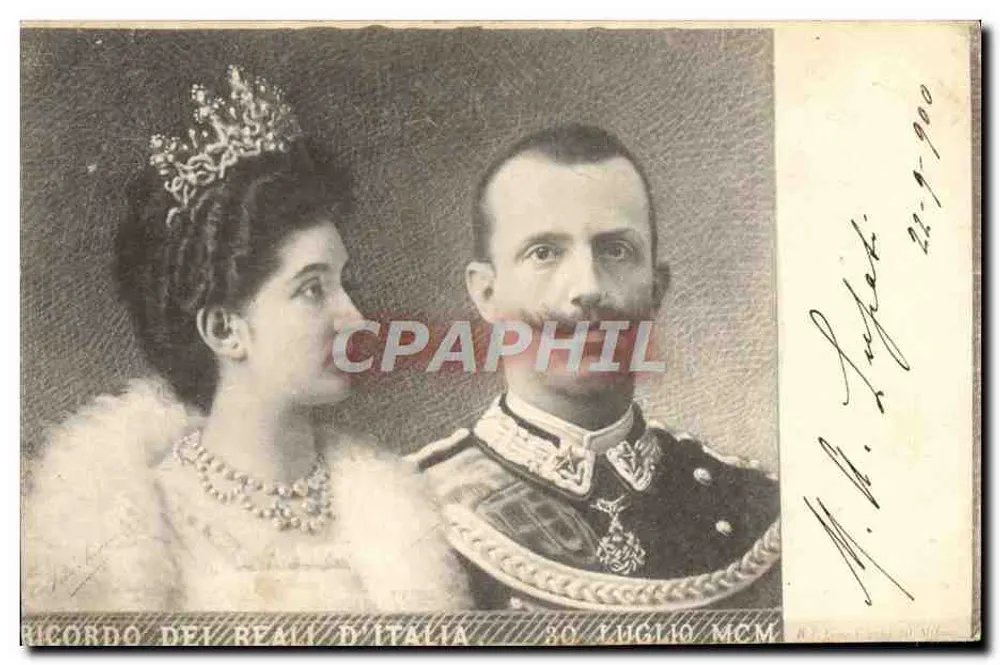 Retrato de los Reyes de Italia — Serie n°50, Luigi MCM — editor no visible - Anverso