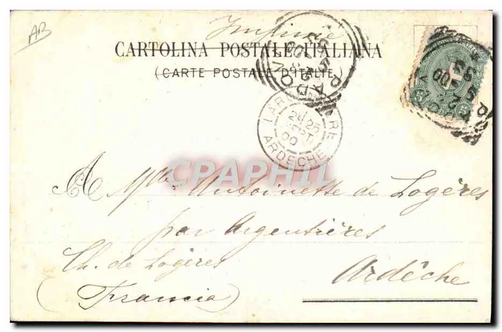 Retrato de los Reyes de Italia — Serie n°50, Luigi MCM — editor no visible - Reverso