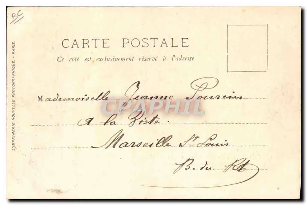 Die Eskorte des Präsidenten der Republik — Seine Majestät der König und Königin von Italien in Paris (14-18 Okt. 1903) — LL. 5 — L'Imprimerie Nouvelle Photographique, Paris - Rückseite
