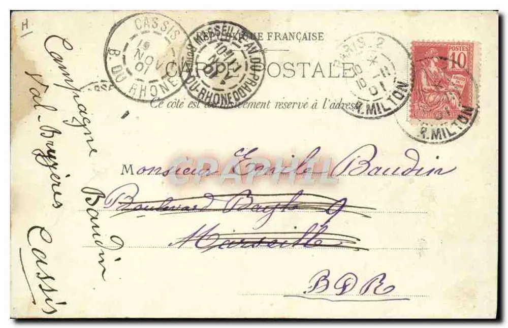 Paul Déroulède in Saint-Sébastien — In Exil — Paul Déroulède in Saint-Sébastien. - Rückseite