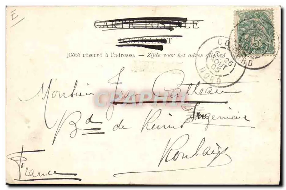 Retrato de Sadi Carnot — fac-símile microscópico — editor não visível - Verso