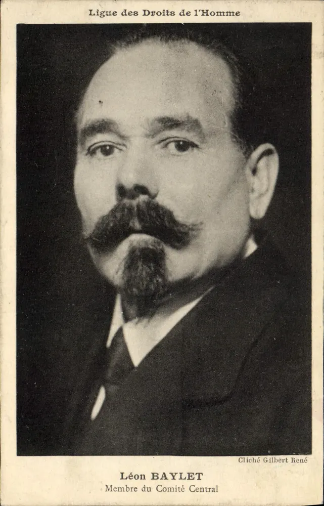 Léon Baylet — Mitglied des Zentralausschusses der Liga für Menschenrechte — Cliché Gilbert René - Vorderseite