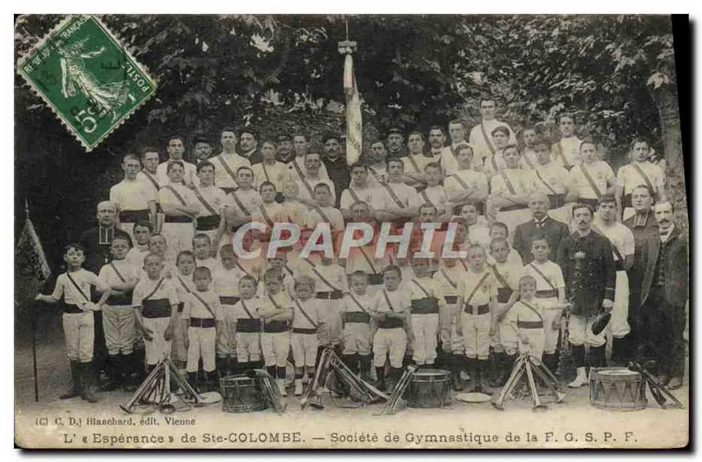 Das « Espérance » von Ste-COLOMBE — Gymnastikverein der F.G.S.P.F. — (C. D.) Blanchard, Verlag Vienne - Vorderseite
