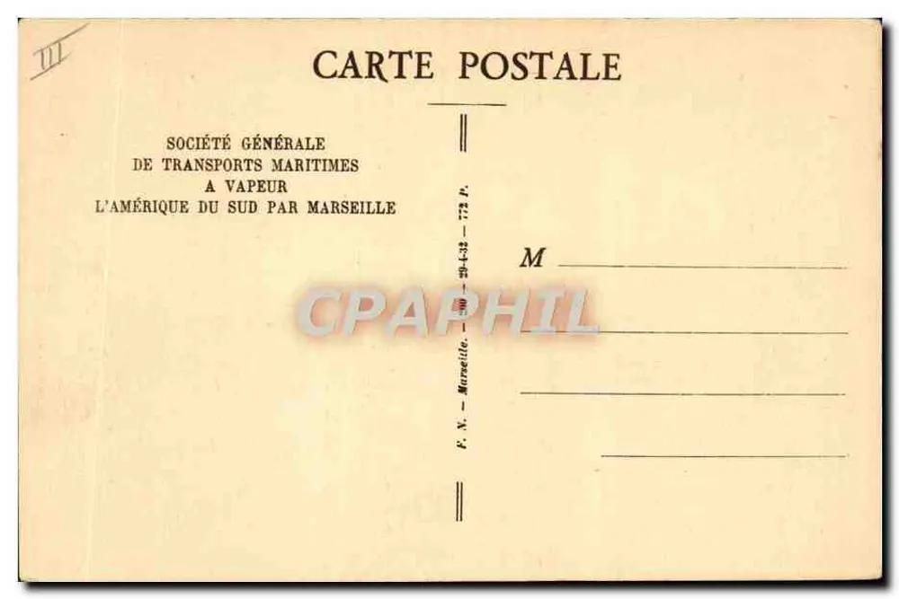 Dampfschiff "CAMPANA" — S.G.T.M. — Société Générale de Transports Maritimes - Rückseite