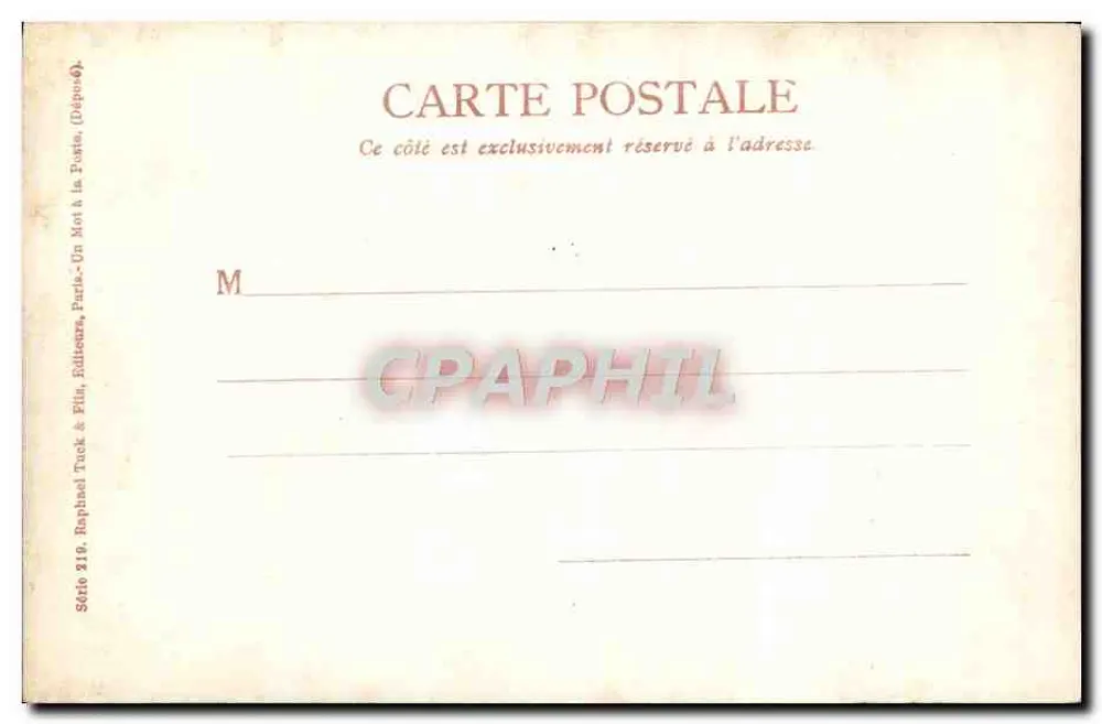 Baby lächelt — Serie 219 — Verlag Raphael Tuck & Fils, Paris - Rückseite