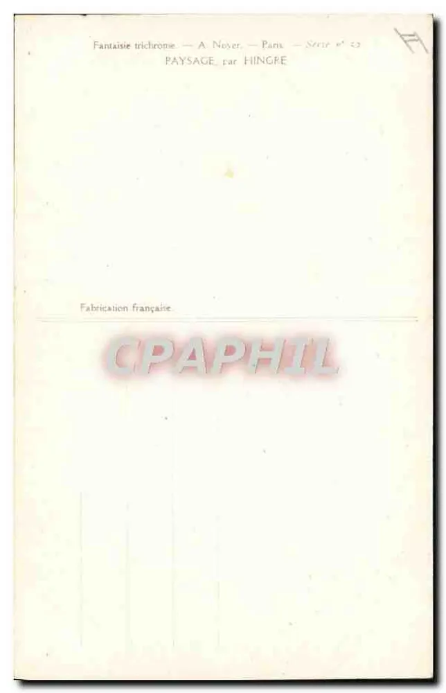 Winterlandschaft — Schneestreifen mit Kutschen — Hingre, Serie Nr. 52 - Rückseite