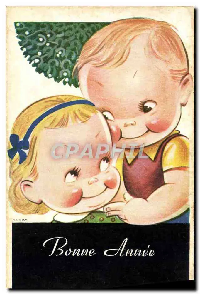 Zwei Kinder — Weihnachtsillustration — Verlag A.D.I.A. - Vorderseite
