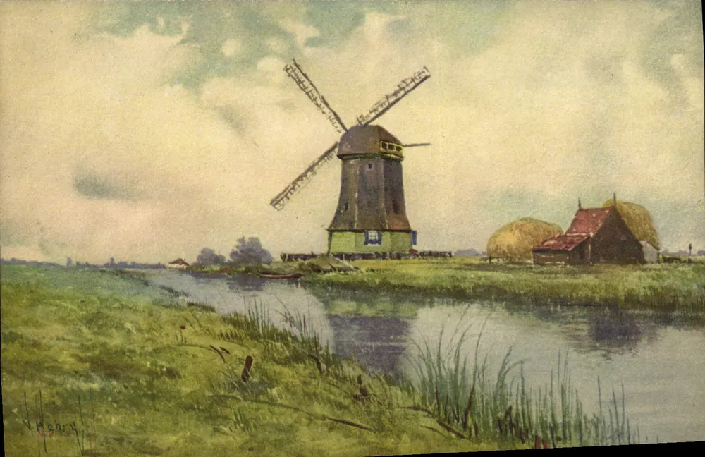 Mühle — ländlicher Landschaftsblick — V. Henry - Vorderseite