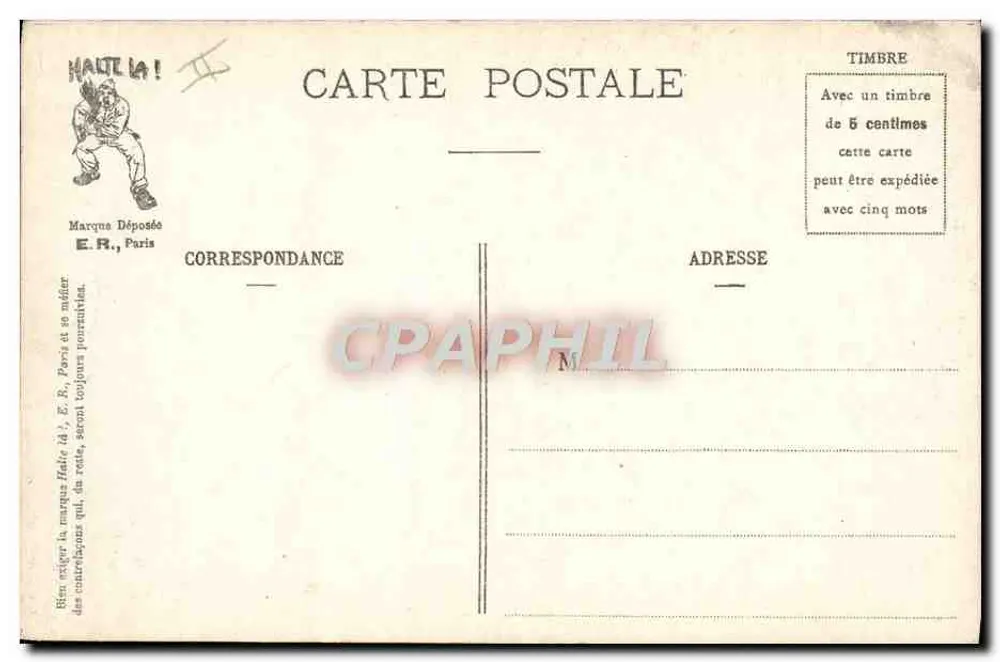 Soldados em ação — Ao atacar o muro — E. R. PARIS (Modelo depositado, N°14877) - Verso