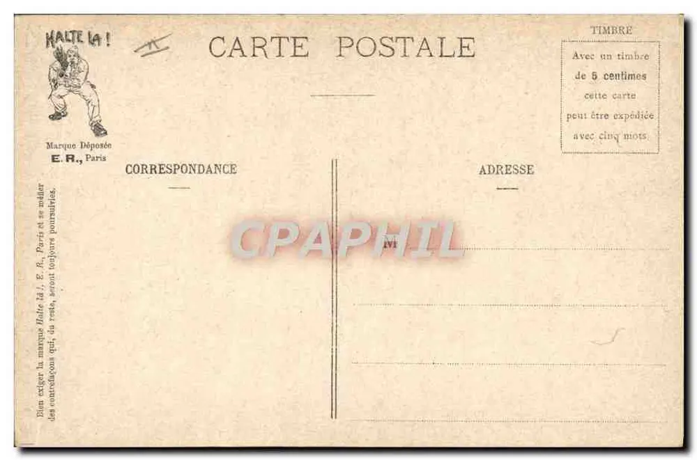 Soldados a cavalo — cena de cavalaria — E.R. Paris, n° 14.877 - Verso