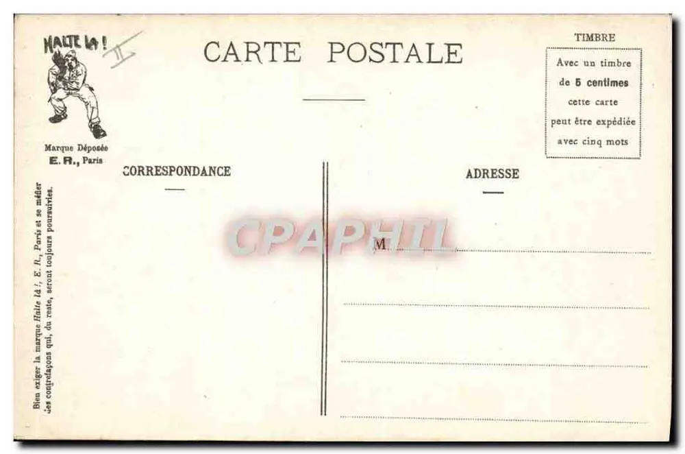 Die erste Freizeit — Ankunft zu Hause — E.R., Paris (Geschütztes Modell Nr. 1627) - Rückseite