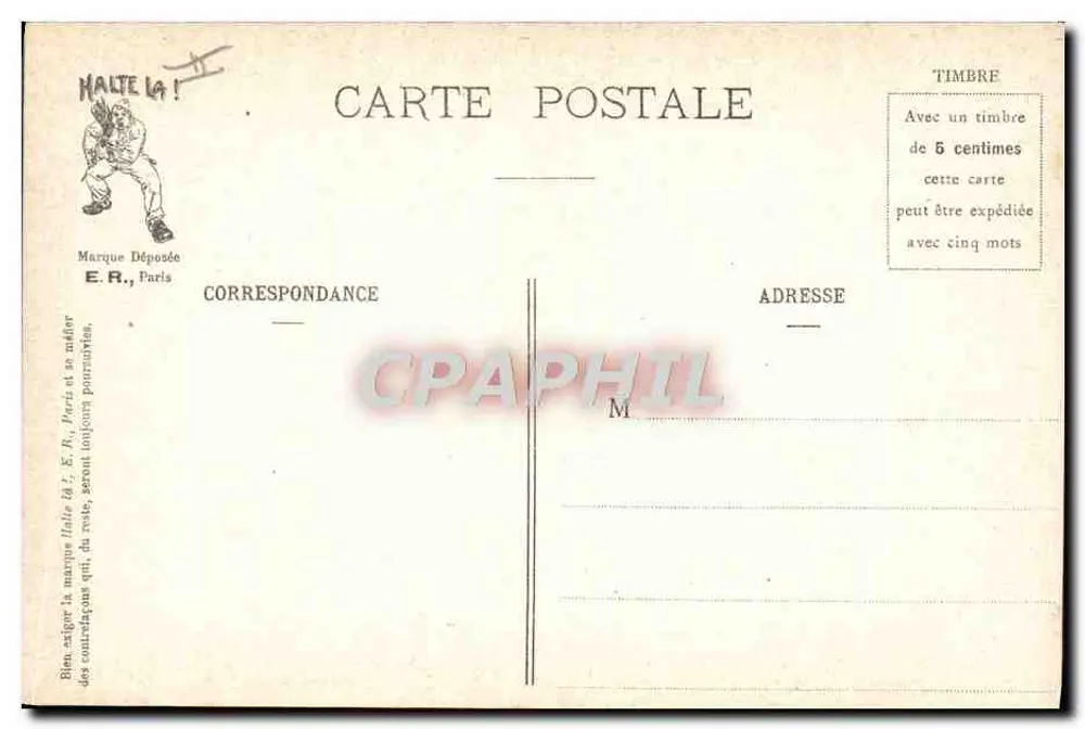 O Trem das 10h30 — Cenas militares — E.R., Paris, n° 14877 - Verso