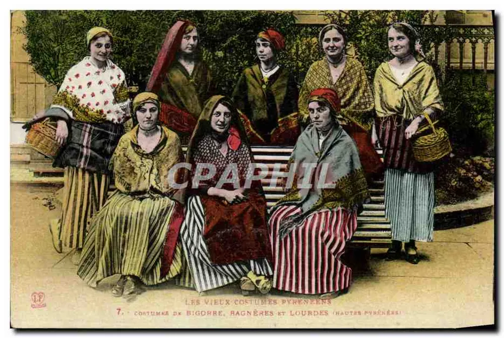 Traditionelle Pyrenäenkleidung — 7. Kleidung aus Bigorre, Ragnères und Lourdes (Hautes-Pyrénées) — Verlag L.P. (Lyon) - Vorderseite