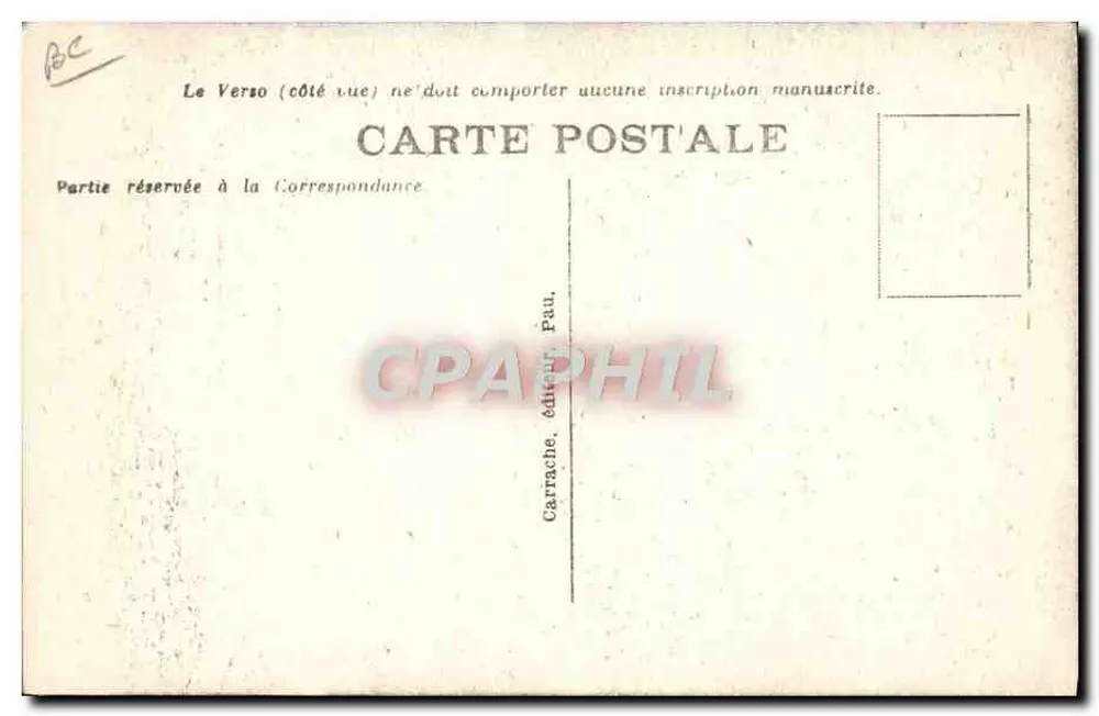 Os Pirineus — Esperando o mercado — Carrache, editor Pau, n° C.C. 1049 - Verso