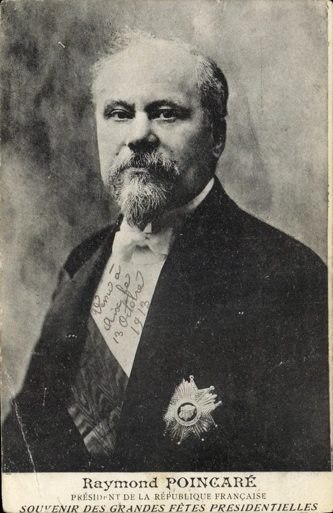 Raymond Poincaré — offizielles Portrait mit Orden der Ehrenlegion — Verleger/Drucker nicht sichtbar - Vorderseite