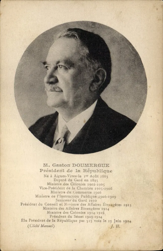 Herr Gaston Doumergue — Präsident der Republik — J.H. (Verlag) - Vorderseite
