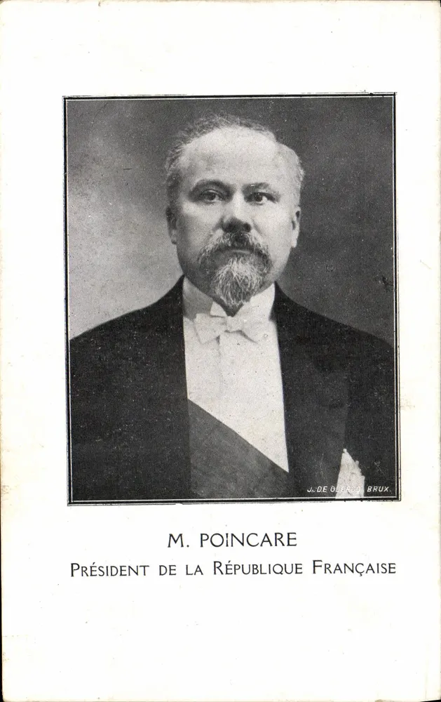 M. Poincaré — Präsident der Französischen Republik — J. De Guerlo, Brüssel - Vorderseite