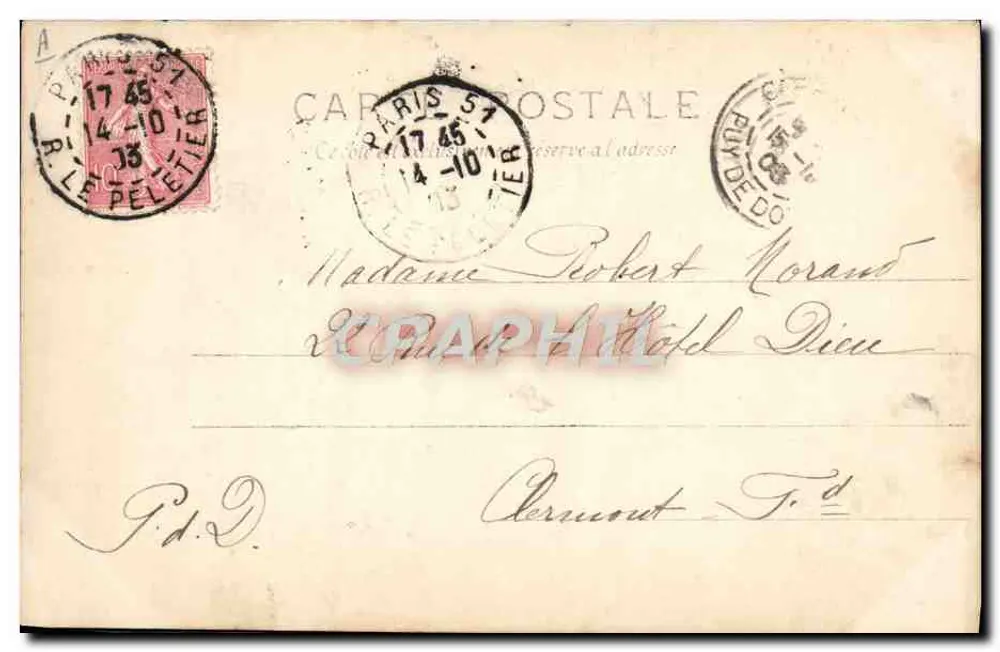 Arrivée de la reine d'Italie — Paris, 14 octobre 1903 — Éditeur BOLLE ITALIE, n° SIP 5233 - Verso