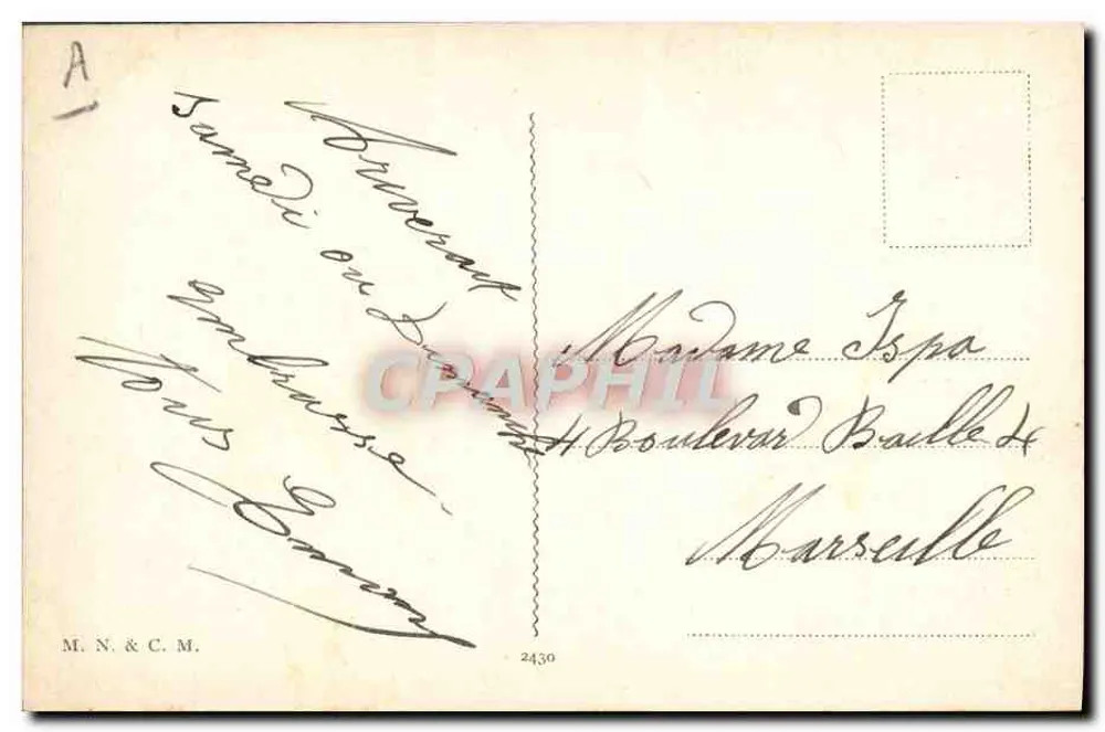 Die königliche Familie Italiens — Umberto I, Königin Margherita und ihre Kinder Vittoria-Emmanuelle, Umberto, Mafalda und Giovanna — Verlag M.N. & C.M. - Rückseite