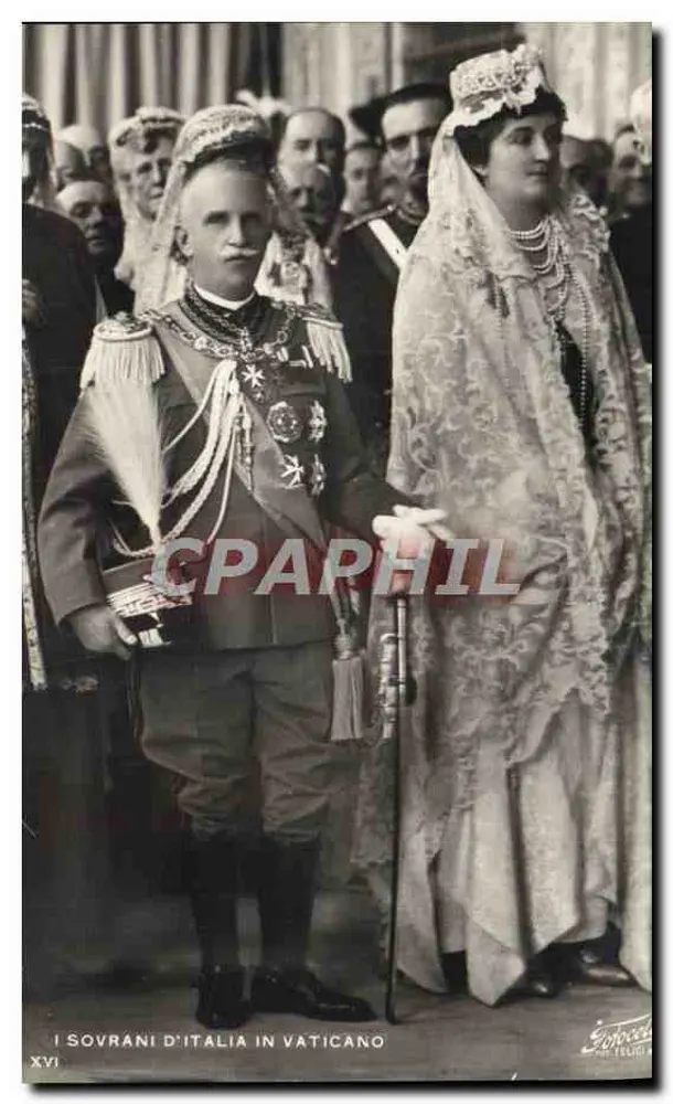 De koningen van Italië in het Vaticaan — serie XVI — uitgever Fotocelere - Voorkant